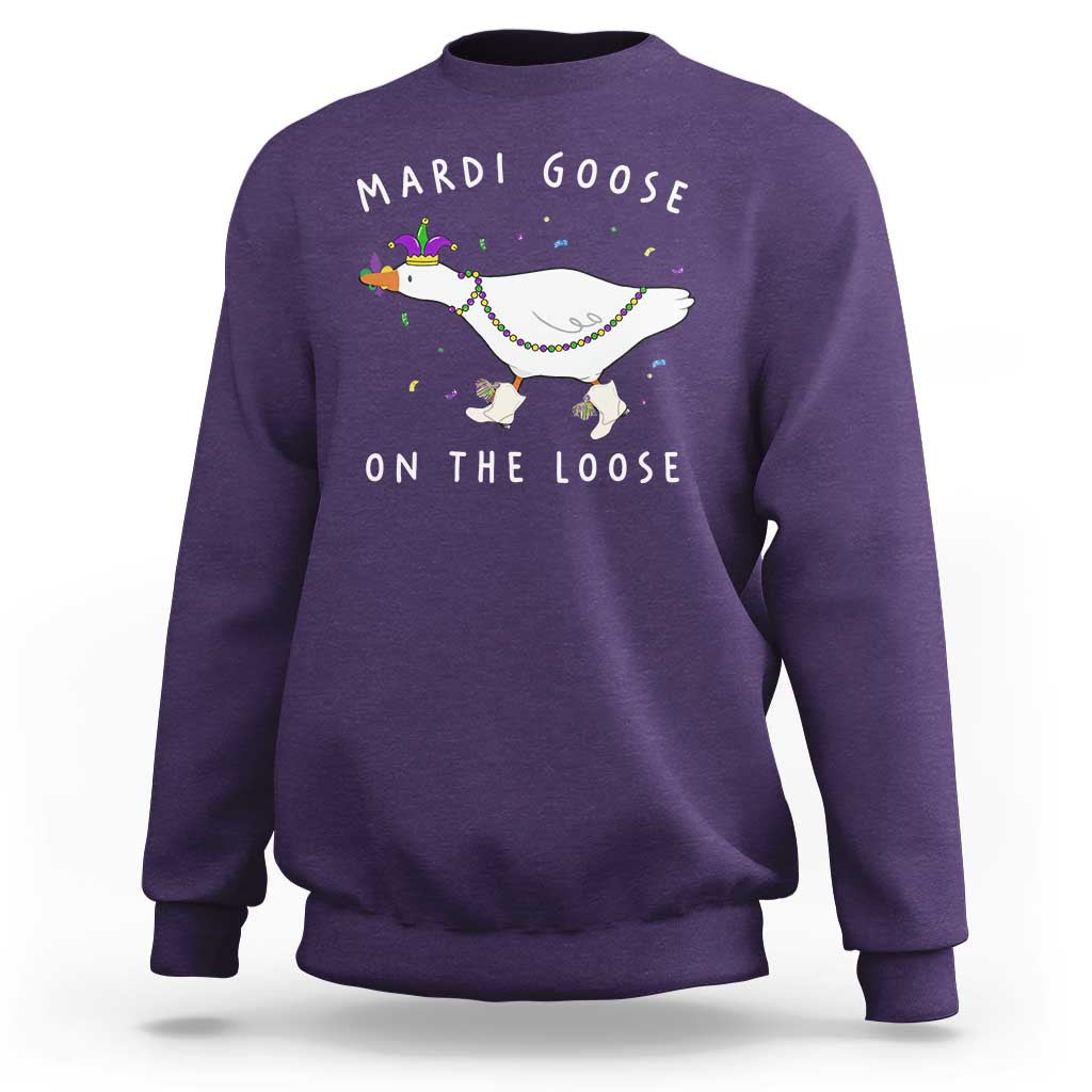 Mardi Goose On The Loose Sweatshirt Funny Mardi Gras Carnival Parade
