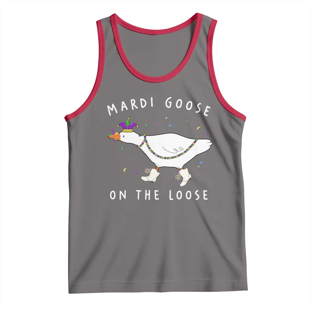 Mardi Goose On The Loose Tank Top Funny Mardi Gras Carnival Parade
