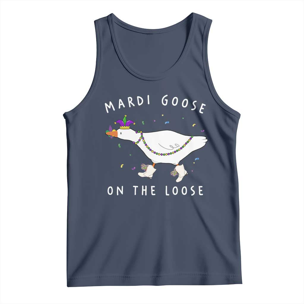 Mardi Goose On The Loose Tank Top Funny Mardi Gras Carnival Parade