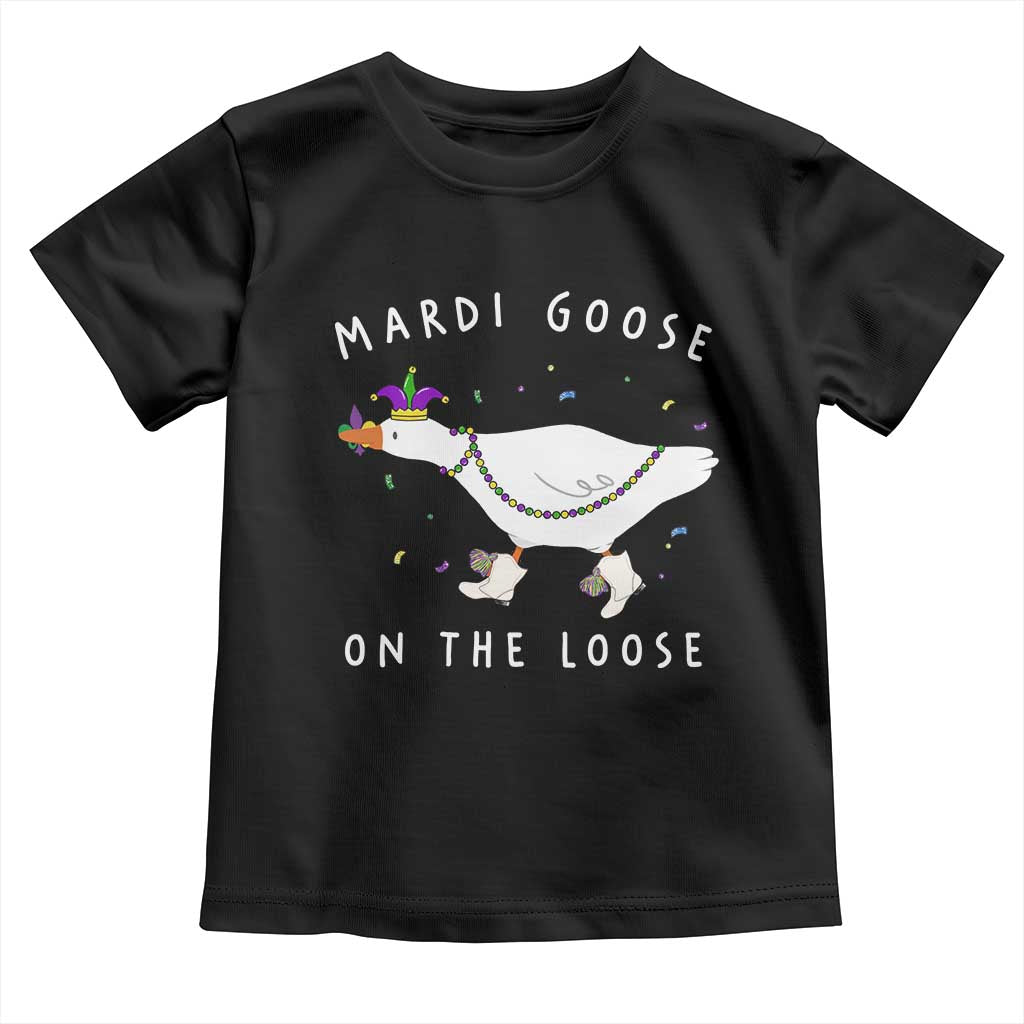 Mardi Goose On The Loose Toddler T Shirt Funny Mardi Gras Carnival Parade