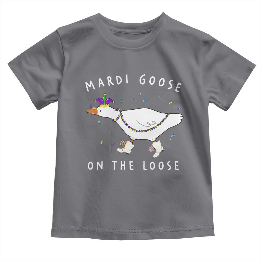 Mardi Goose On The Loose Toddler T Shirt Funny Mardi Gras Carnival Parade
