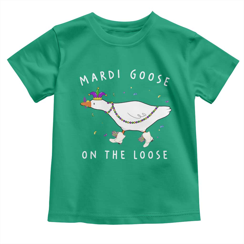 Mardi Goose On The Loose Toddler T Shirt Funny Mardi Gras Carnival Parade