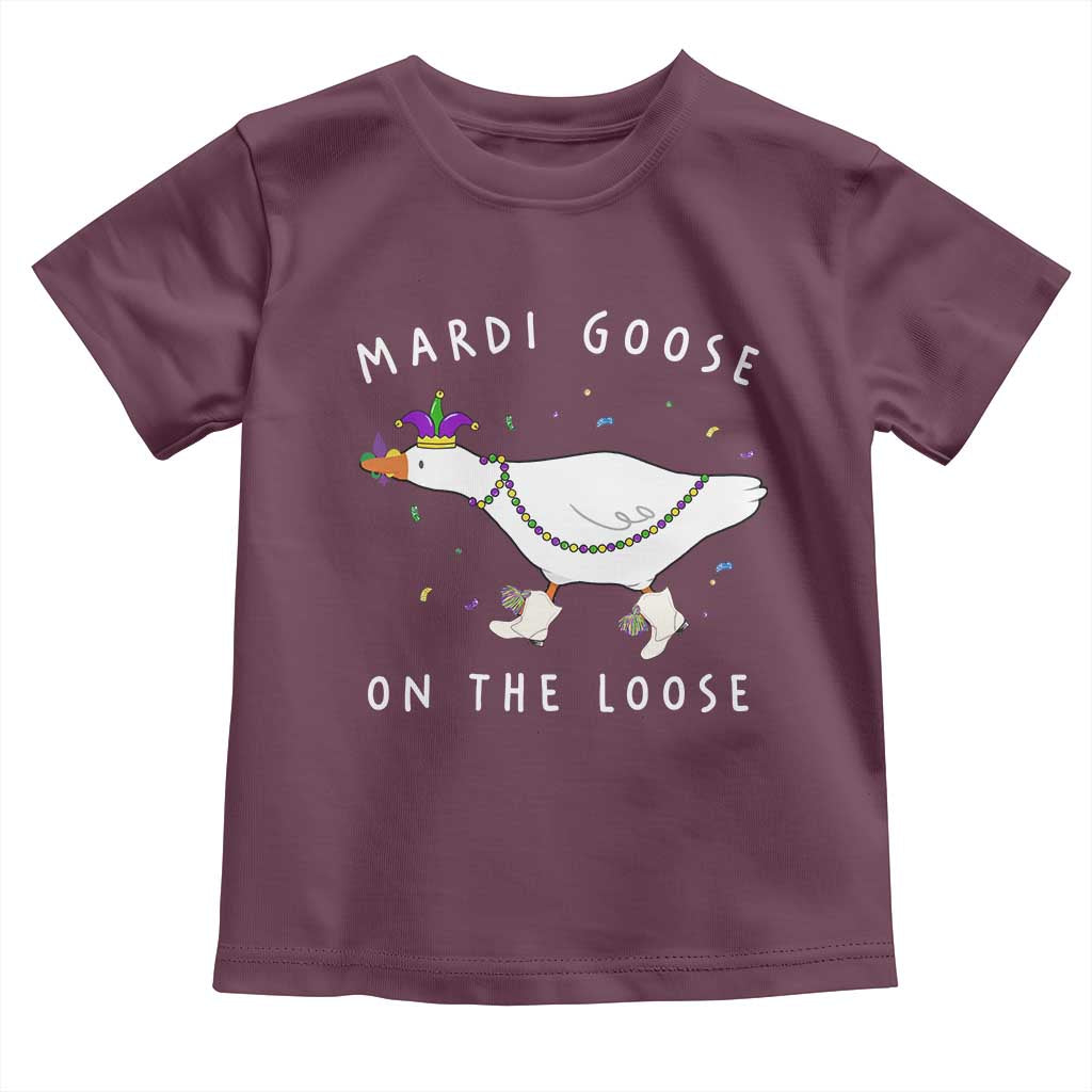 Mardi Goose On The Loose Toddler T Shirt Funny Mardi Gras Carnival Parade