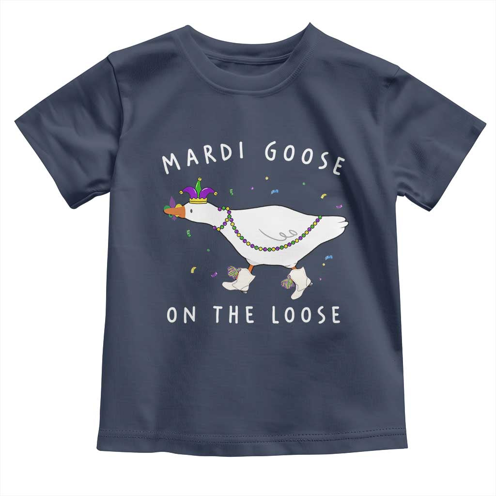Mardi Goose On The Loose Toddler T Shirt Funny Mardi Gras Carnival Parade