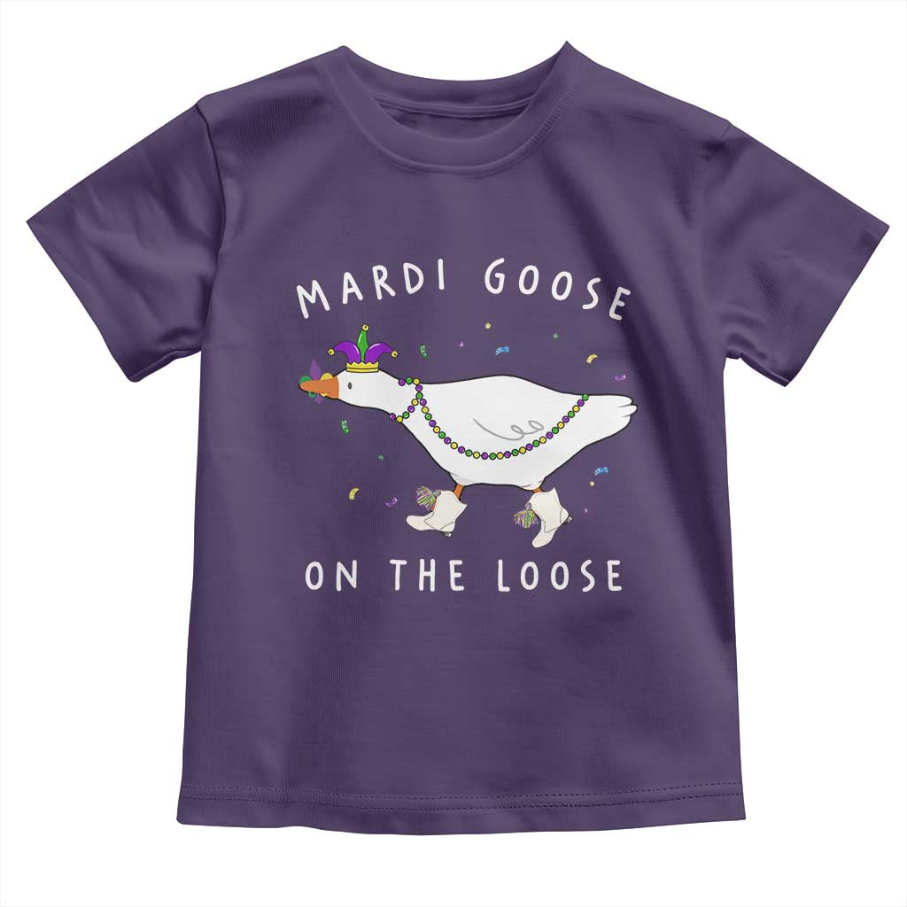 Mardi Goose On The Loose Toddler T Shirt Funny Mardi Gras Carnival Parade