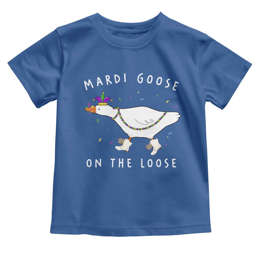 Mardi Goose On The Loose Toddler T Shirt Funny Mardi Gras Carnival Parade