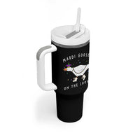 Mardi Goose On The Loose Tumbler With Handle Funny Mardi Gras Carnival Parade