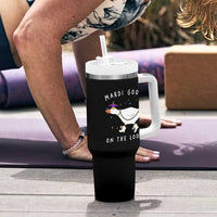 Mardi Goose On The Loose Tumbler With Handle Funny Mardi Gras Carnival Parade