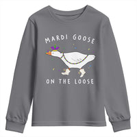 Mardi Goose On The Loose Youth Sweatshirt Funny Mardi Gras Carnival Parade