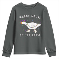 Mardi Goose On The Loose Youth Sweatshirt Funny Mardi Gras Carnival Parade