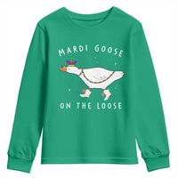 Mardi Goose On The Loose Youth Sweatshirt Funny Mardi Gras Carnival Parade