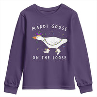 Mardi Goose On The Loose Youth Sweatshirt Funny Mardi Gras Carnival Parade