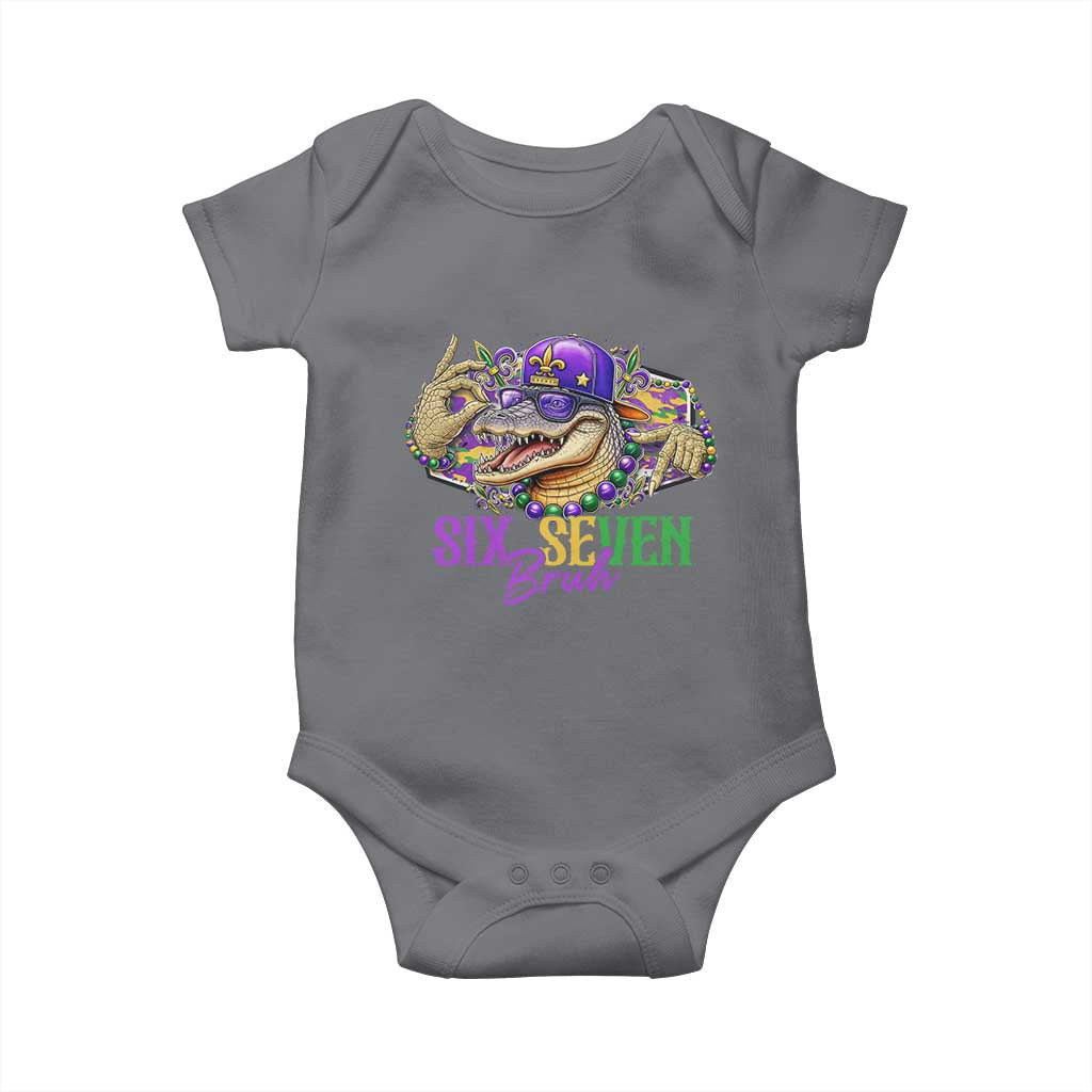 Funny Mardi Gras Six Seven Bruh Baby Onesie 67 Meme Mardigator Alligator
