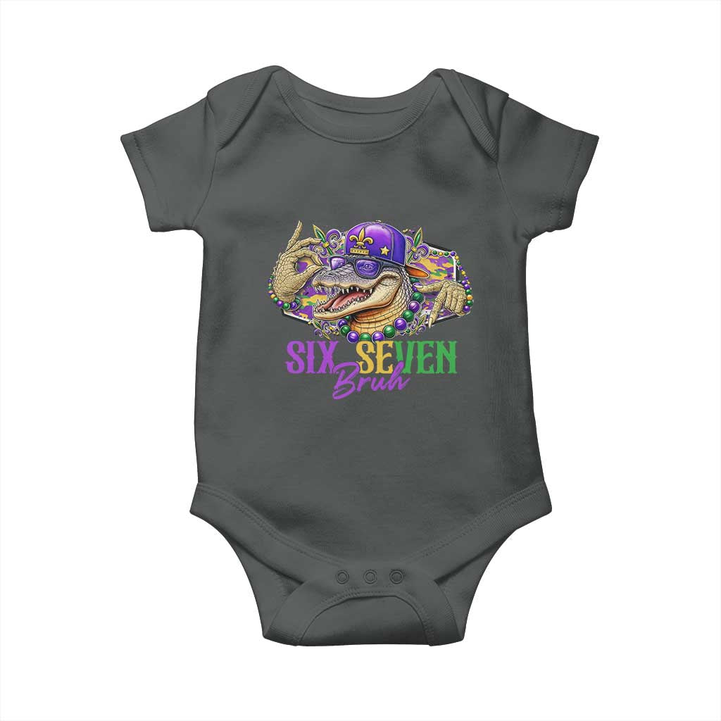 Funny Mardi Gras Six Seven Bruh Baby Onesie 67 Meme Mardigator Alligator