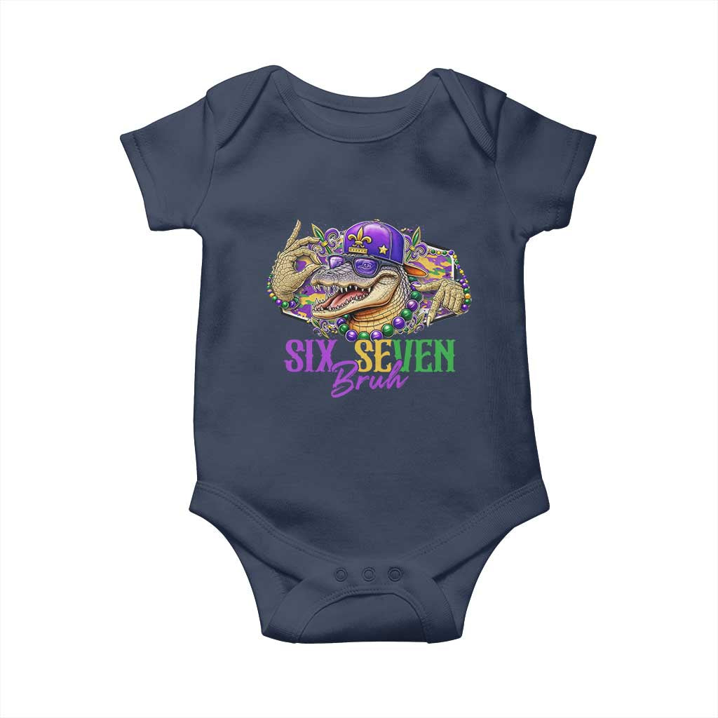 Funny Mardi Gras Six Seven Bruh Baby Onesie 67 Meme Mardigator Alligator