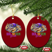 Funny Mardi Gras Six Seven Bruh Ceramic Ornament 67 Meme Mardigator Alligator