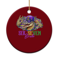 Funny Mardi Gras Six Seven Bruh Ceramic Ornament 67 Meme Mardigator Alligator