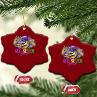 Funny Mardi Gras Six Seven Bruh Ceramic Ornament 67 Meme Mardigator Alligator
