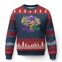 Funny Mardi Gras Six Seven Bruh Ugly Christmas Sweater 67 Meme Mardigator Alligator