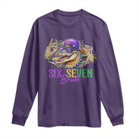Funny Mardi Gras Six Seven Bruh Long Sleeve Shirt 67 Meme Mardigator Alligator