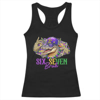 Funny Mardi Gras Six Seven Bruh Racerback Tank Top 67 Meme Mardigator Alligator