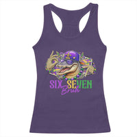 Funny Mardi Gras Six Seven Bruh Racerback Tank Top 67 Meme Mardigator Alligator