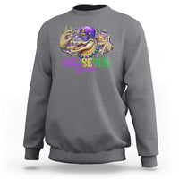 Funny Mardi Gras Six Seven Bruh Sweatshirt 67 Meme Mardigator Alligator