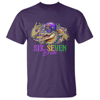 Funny Mardi Gras Six Seven Bruh T Shirt 67 Meme Mardigator Alligator