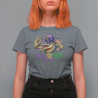 Funny Mardi Gras Six Seven Bruh T Shirt For Women 67 Meme Mardigator Alligator