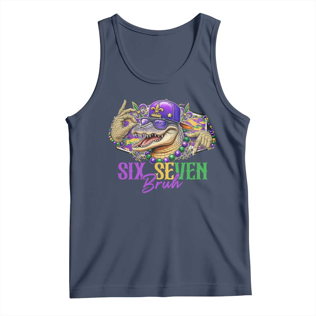 Funny Mardi Gras Six Seven Bruh Tank Top 67 Meme Mardigator Alligator