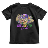 Funny Mardi Gras Six Seven Bruh Toddler T Shirt 67 Meme Mardigator Alligator