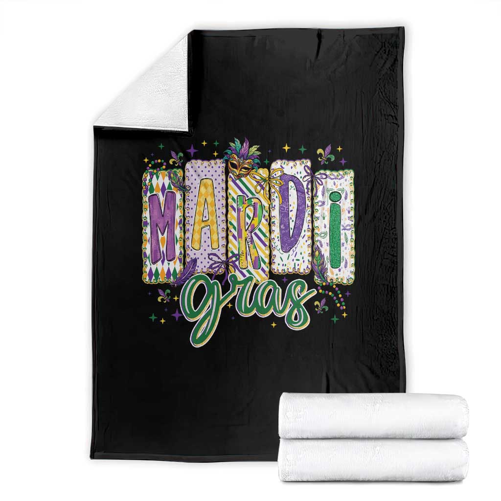 Mardi Gras Throw Blanket New Orleans Carnival Girly Fat Tuesday