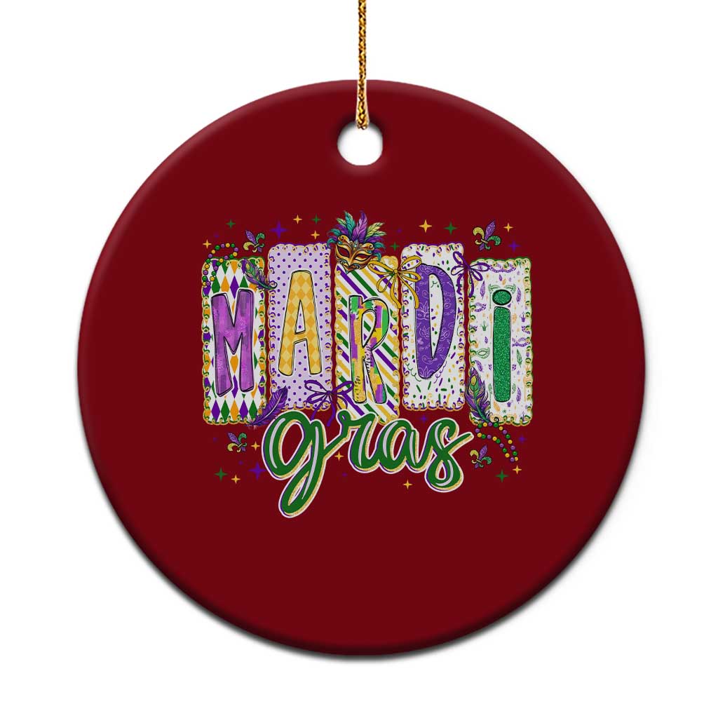 Mardi Gras Ceramic Ornament New Orleans Carnival Girly Fat Tuesday