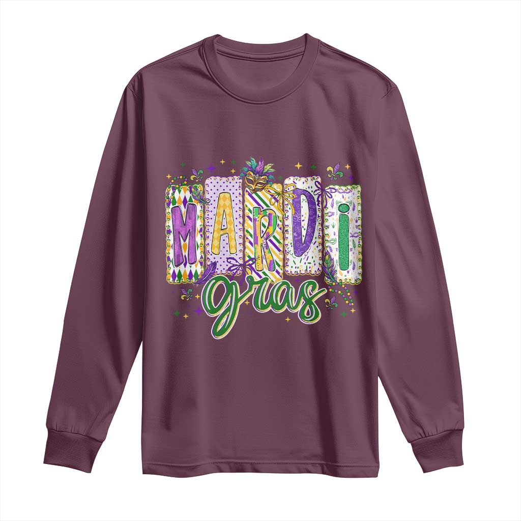 Mardi Gras Long Sleeve Shirt New Orleans Carnival Girly Fat Tuesday