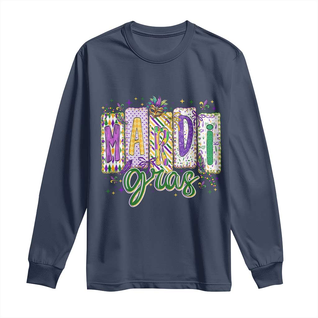 Mardi Gras Long Sleeve Shirt New Orleans Carnival Girly Fat Tuesday