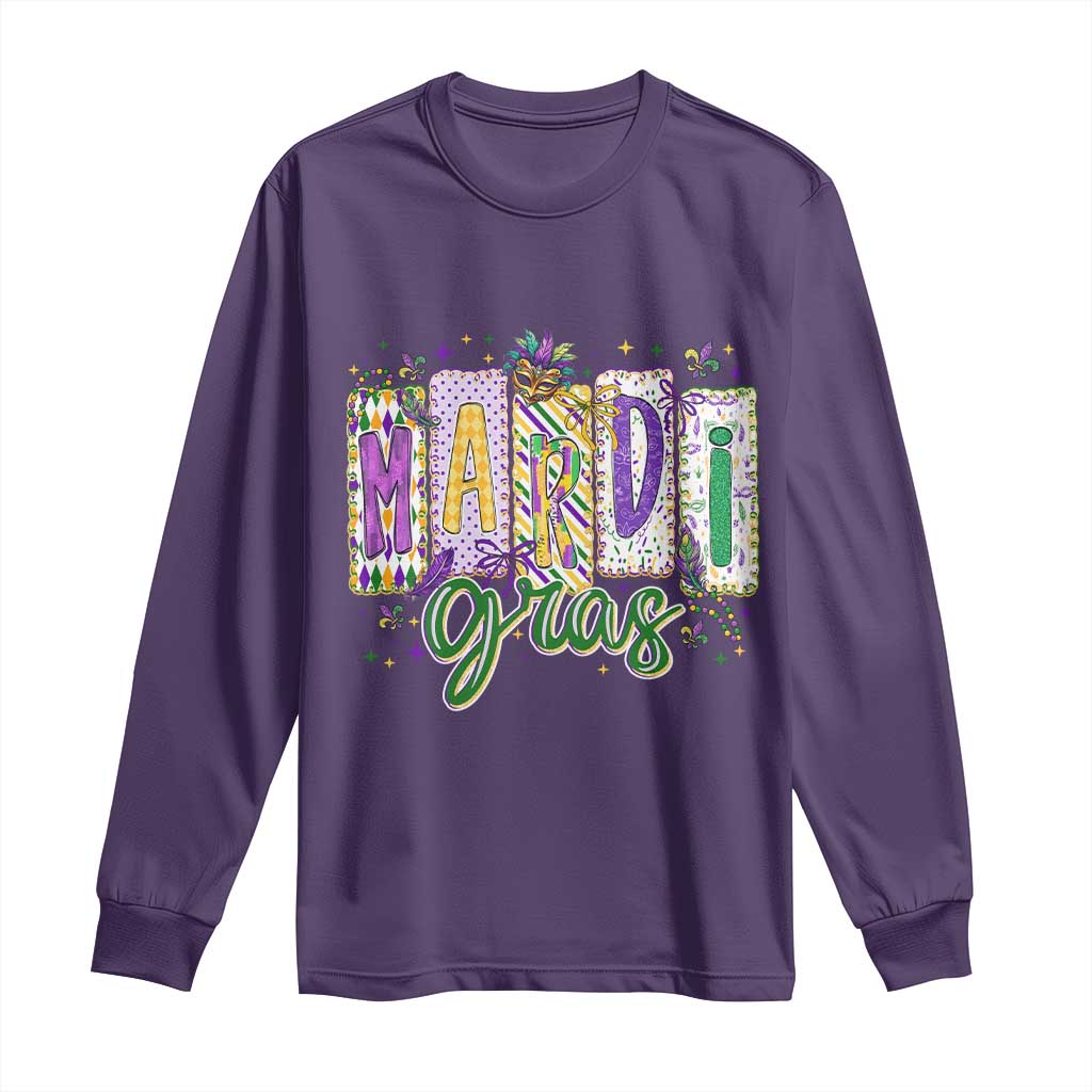 Mardi Gras Long Sleeve Shirt New Orleans Carnival Girly Fat Tuesday