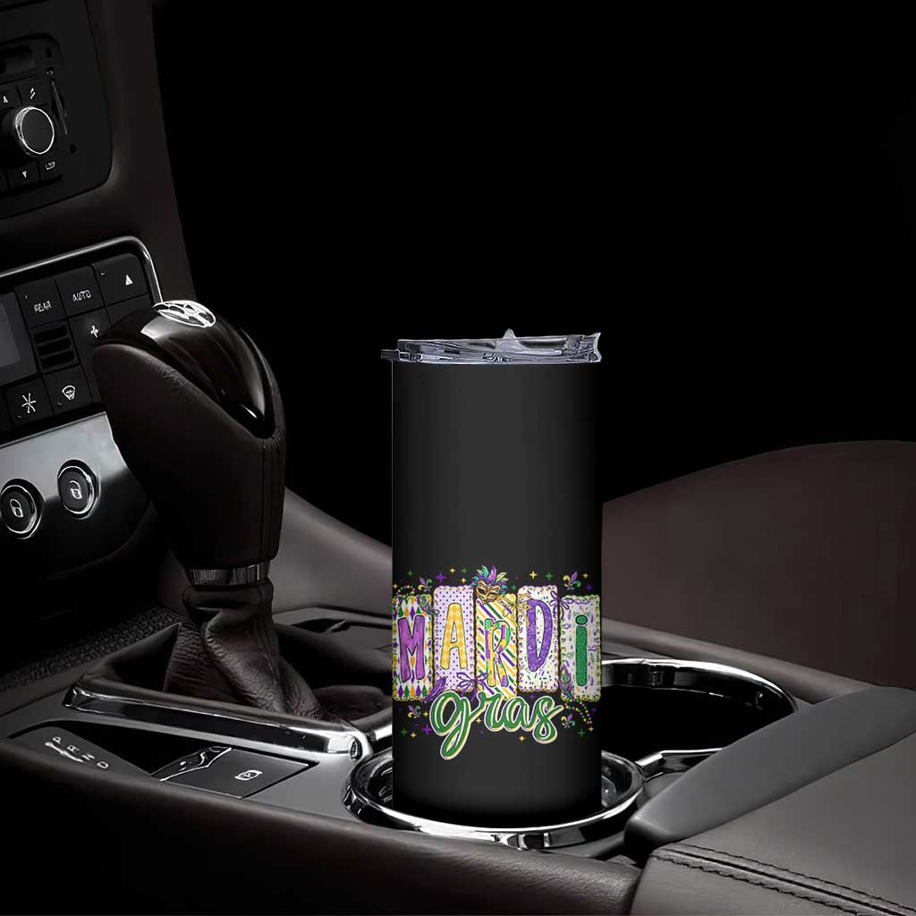 Mardi Gras Skinny Tumbler New Orleans Carnival Girly Fat Tuesday