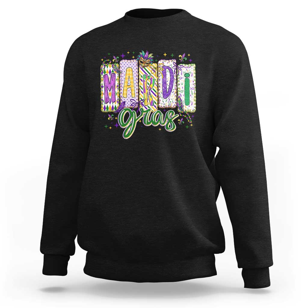 Mardi Gras Sweatshirt New Orleans Carnival Girly Fat Tuesday