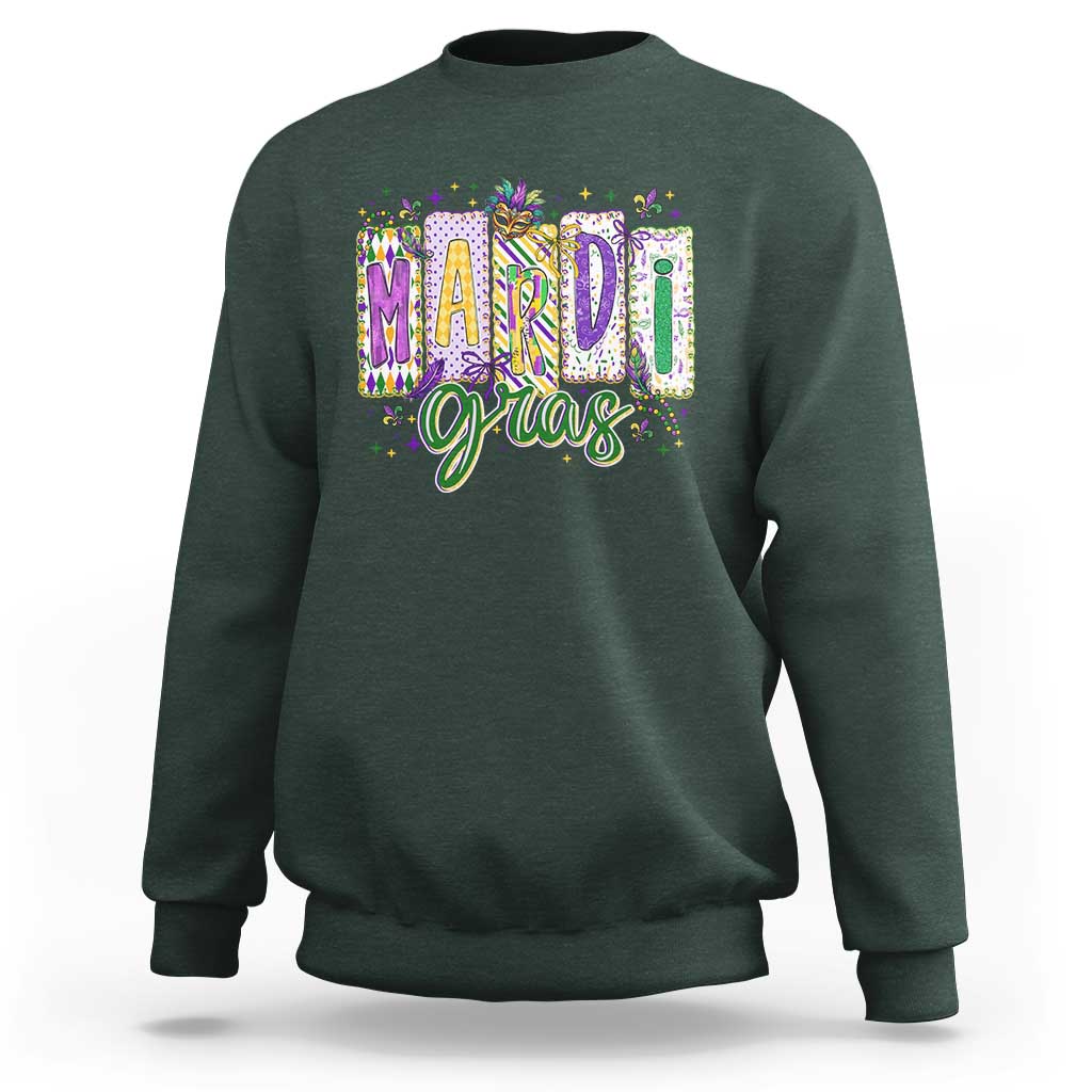 Mardi Gras Sweatshirt New Orleans Carnival Girly Fat Tuesday