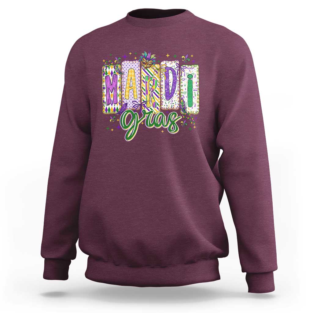 Mardi Gras Sweatshirt New Orleans Carnival Girly Fat Tuesday