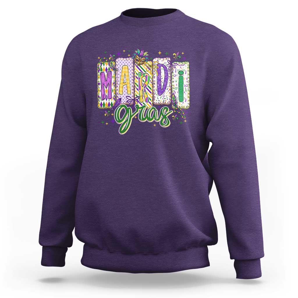 Mardi Gras Sweatshirt New Orleans Carnival Girly Fat Tuesday