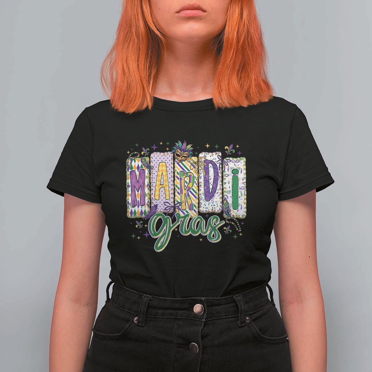 Mardi Gras T Shirt For Women New Orleans Carnival Girly Fat Tuesday