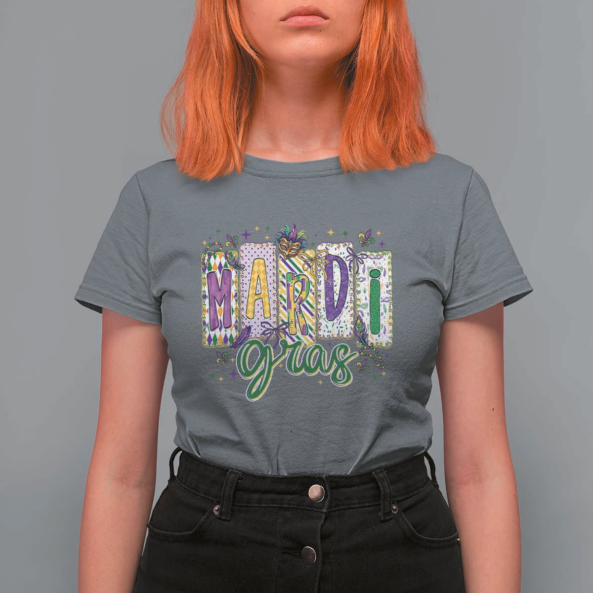 Mardi Gras T Shirt For Women New Orleans Carnival Girly Fat Tuesday