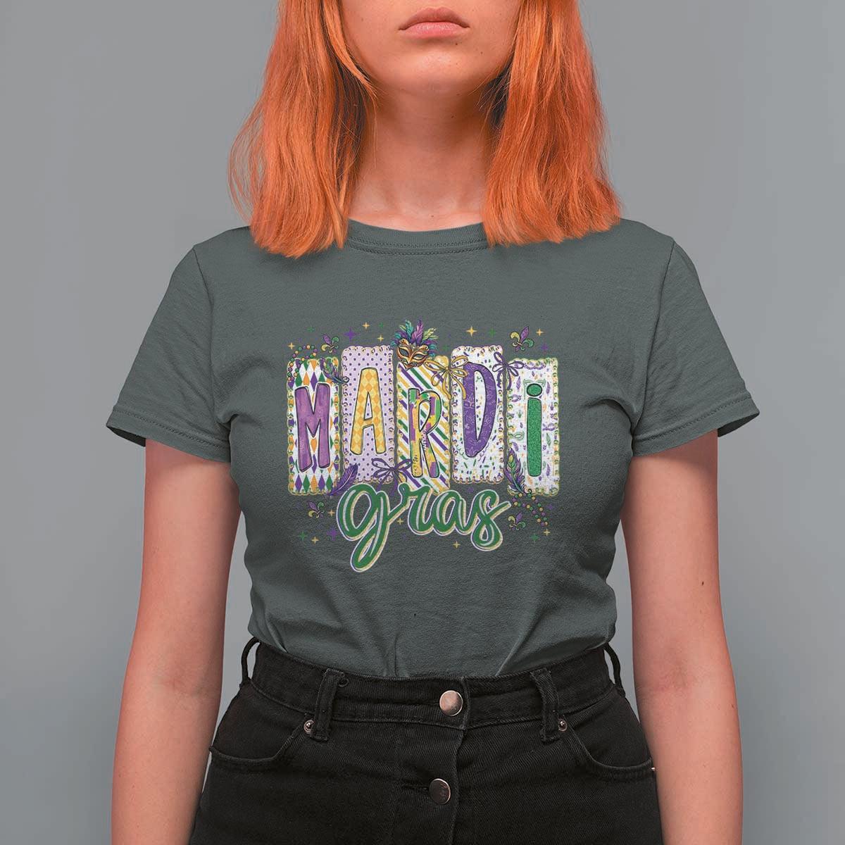 Mardi Gras T Shirt For Women New Orleans Carnival Girly Fat Tuesday