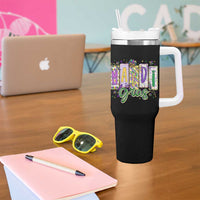 Mardi Gras Tumbler With Handle New Orleans Carnival Girly Fat Tuesday
