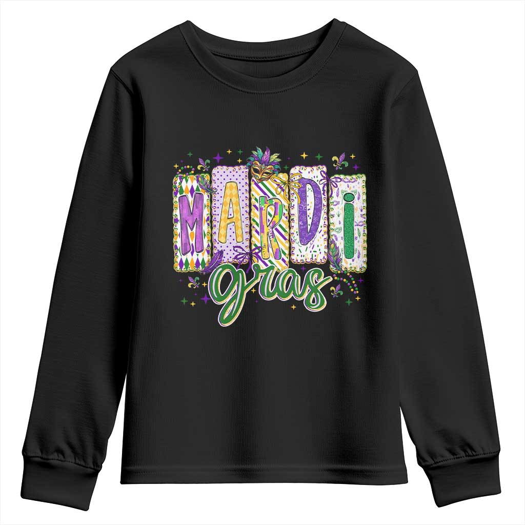 Mardi Gras Youth Sweatshirt New Orleans Carnival Girly Fat Tuesday