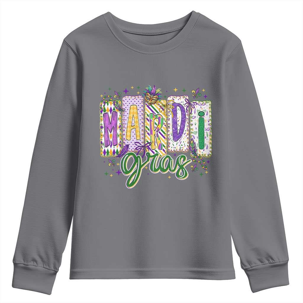 Mardi Gras Youth Sweatshirt New Orleans Carnival Girly Fat Tuesday