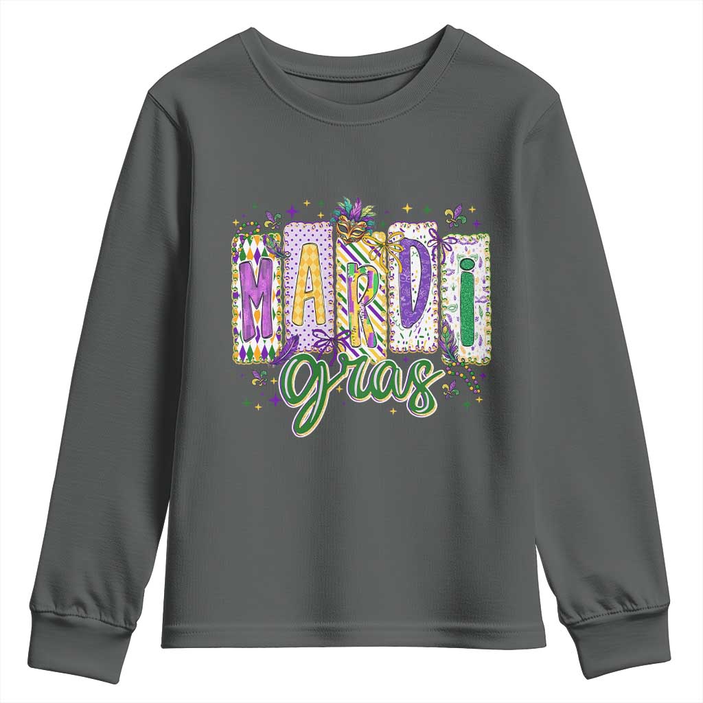 Mardi Gras Youth Sweatshirt New Orleans Carnival Girly Fat Tuesday