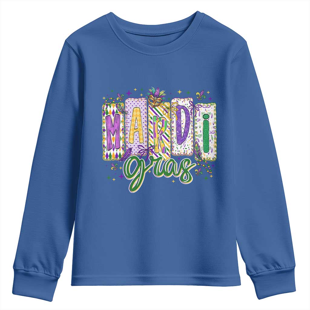 Mardi Gras Youth Sweatshirt New Orleans Carnival Girly Fat Tuesday