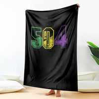 Mardi Gras 504 Nola New Orleans Louisiana LA Throw Blanket